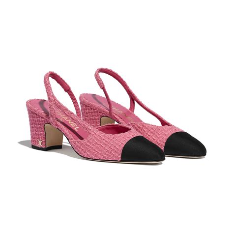 chanel tweed shoes pink|chanel two tone slingback shoes.